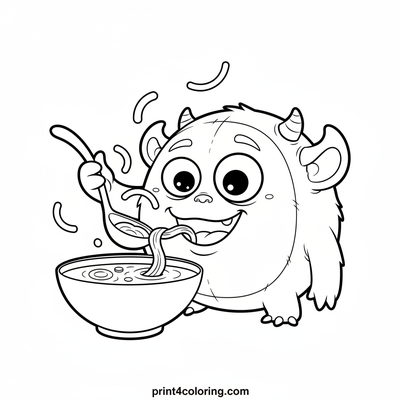 Giggle-Gulp Monster's Souper Slurp - free printable coloring page