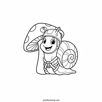 Silly Snail's Mushroom Mountain Adventure - free printable coloring page
