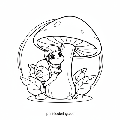 Squeaky Snail's Mushroom Mountain Adventure - free printable coloring page