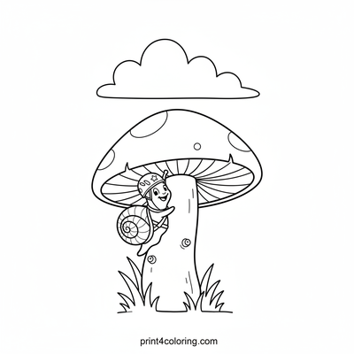 Silly Snail's Mushroom Mountain Adventure - free printable coloring page
