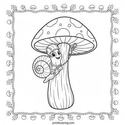 Silly Snail's Mushroom Mountain Adventure - free printable coloring page