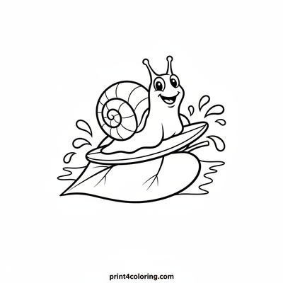 Giggling Snail's Leaf Ride - free printable coloring page