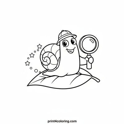 Explorer Snail's Sparkly Journey - free printable coloring page