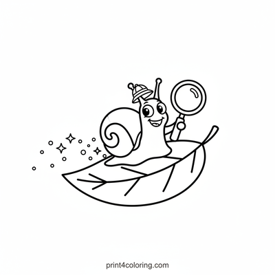 Sir Sheldon the Sparkly Snail Explorer - free printable coloring page