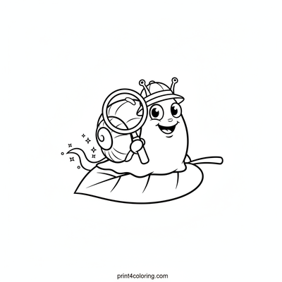 Goofy Snail's Sparkly Leaf Trek - free printable coloring page