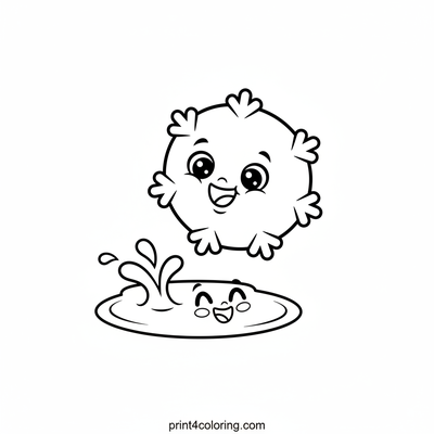 Silly Snowflake's Big Splash - free printable coloring page