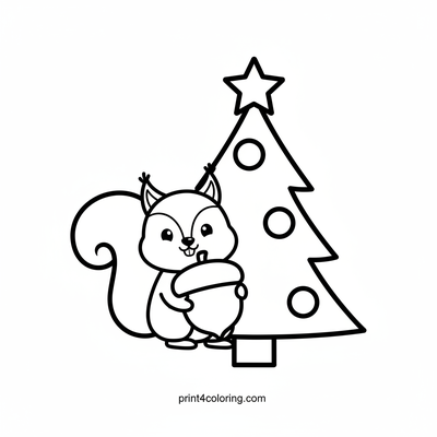Silly Squirrel's Christmas Peek-a-Boo! - free printable coloring page