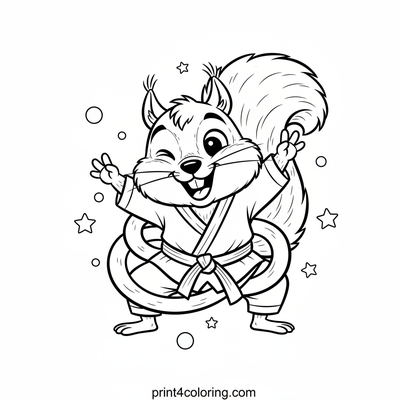 Master Nutcracker's Silly Taekwondo Stretch - free printable coloring page