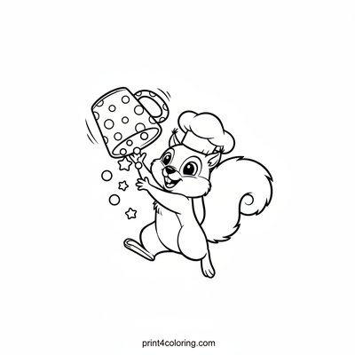 Silly Squirrel's Sprinkle Shower - free printable coloring page