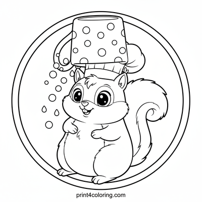Chef Squirrel's Sprinkly Surprise! - free printable coloring page
