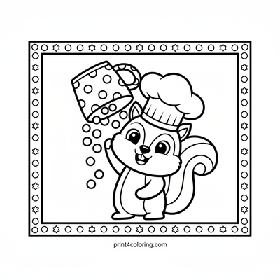 Silly Squirrel's Sprinkle Surprise - free printable coloring page
