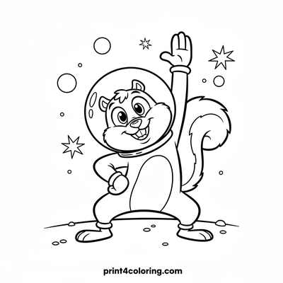 Sandy's Out-of-This-World Stretch - free printable coloring page