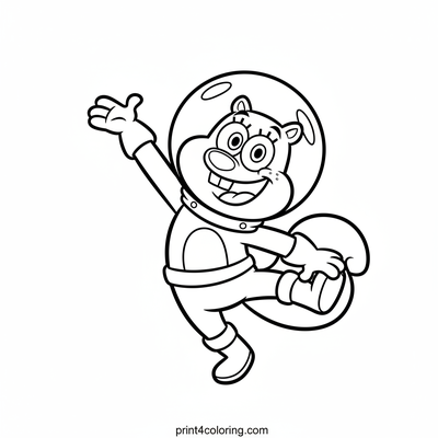 Sandy's Silly Spacesuit Stretch! - free printable coloring page