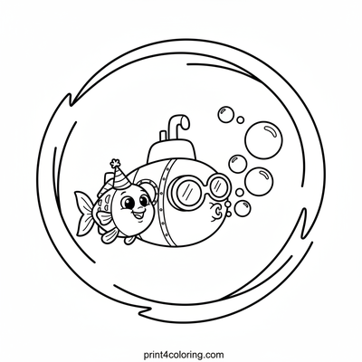Silly Submarine's Underwater Bubble Blast! - free printable coloring page