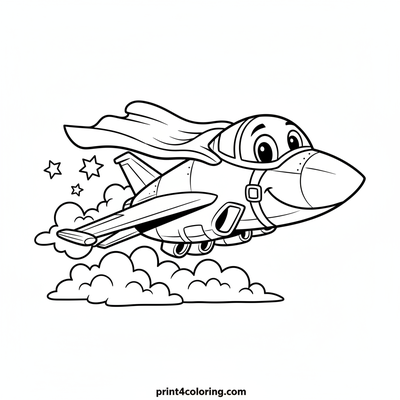 The Amazing Cape-Wearing Jet - free printable coloring page