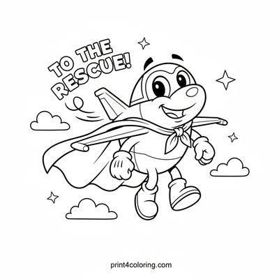 Silly Superhero Jet's Sky-High Rescue - free printable coloring page