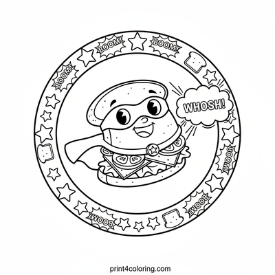 The Amazing Flying Sandwich Hero! - free printable coloring page