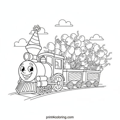 The Silly Party Express! - free printable coloring page