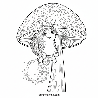 Sir Reginald's Grand Mushroom Climb - free printable coloring page