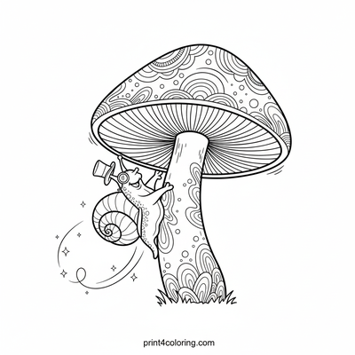 Sir Reginald's Daring Mushroom Mountain Climb - free printable coloring page