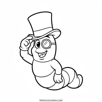 Sir Wigglesworth's Polite Hello - free printable coloring page