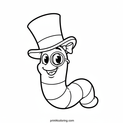 Sir Wigglesworth Tips His Hat - free printable coloring page