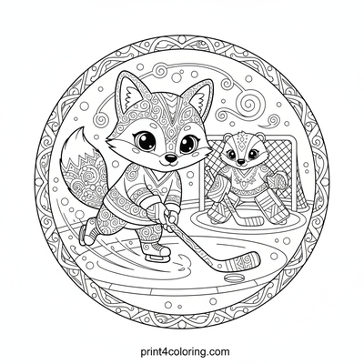 Skate, Shoot, Score! Fox's Icy Adventure - free printable coloring page