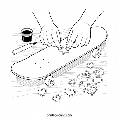 My Custom Skateboard Dream Station - free printable coloring page