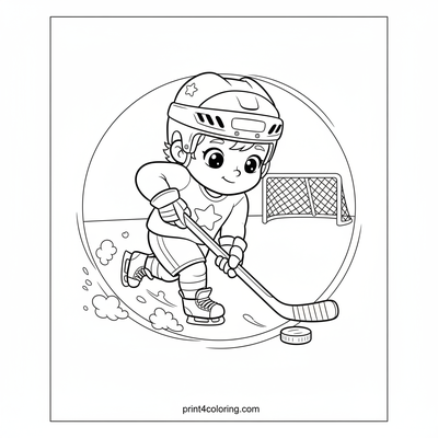 Hockey Hero's Big Shot - free printable coloring page