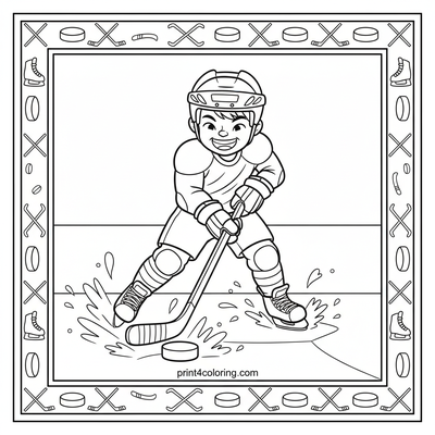 Hockey Hero: Skating Super Shot! - free printable coloring page