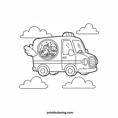 Vehicles coloring page preview