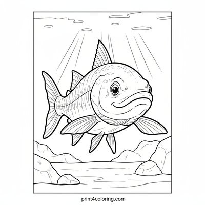Ocean Hunter: Barracuda's Graceful Glide - free printable coloring page