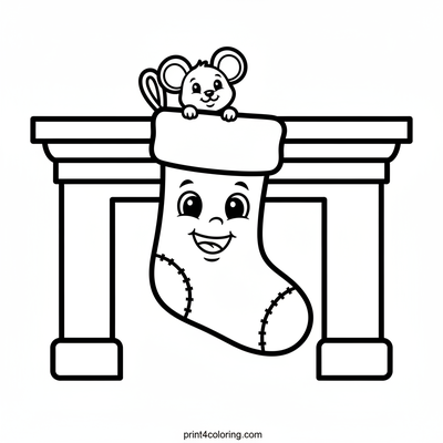 Smiley Stocking & Mouse Friend