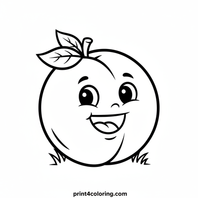 Smiling Apricot Pal - free printable coloring page