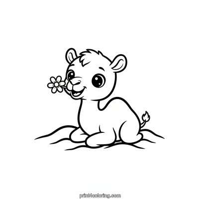 Happy Hump Day Baby Camel - free printable coloring page
