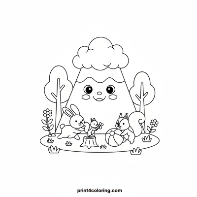 Gentle Giant Mountain & Forest Friends - free printable coloring page