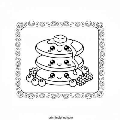 Smiling Pancake Tower of Joy - free printable coloring page