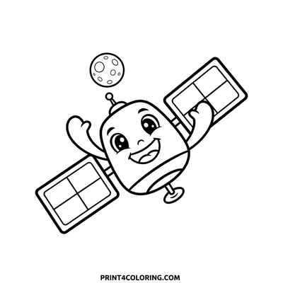 Friendly Satellite's Big Hello! - free printable coloring page