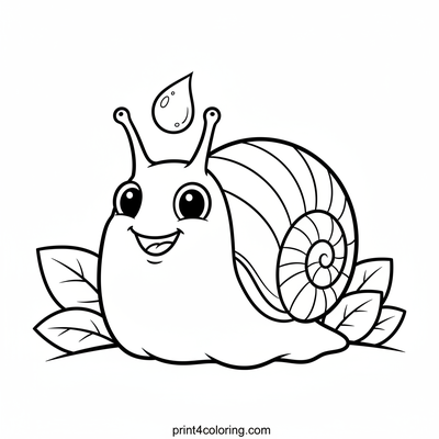 Sparkling Snail's Dewdrop Hat - free printable coloring page