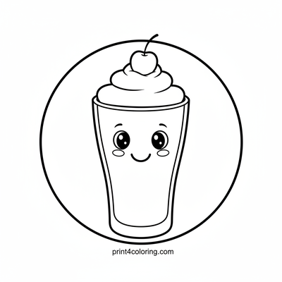 Sweetest Strawberry Smile Shake - free printable coloring page