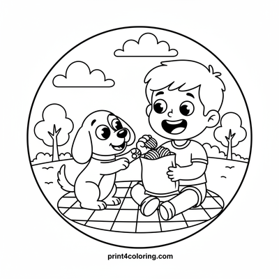 Scooby & Shaggy's Picnic Chip Chase - free printable coloring page