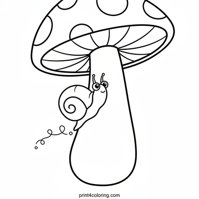 Snail's Big Climb: Mushroom Mountain - free printable coloring page