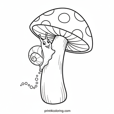 Snail's Epic Mushroom Climb - free printable coloring page