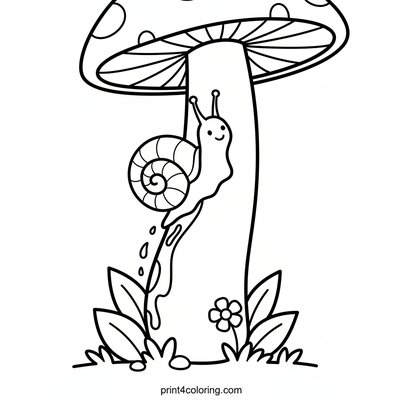 Snail's Epic Mushroom Climb - free printable coloring page