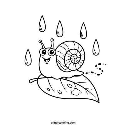 Snail's Rainy Day Adventure - free printable coloring page