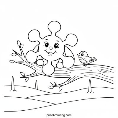 Friendly Snowflake's Winter Watch - free printable coloring page