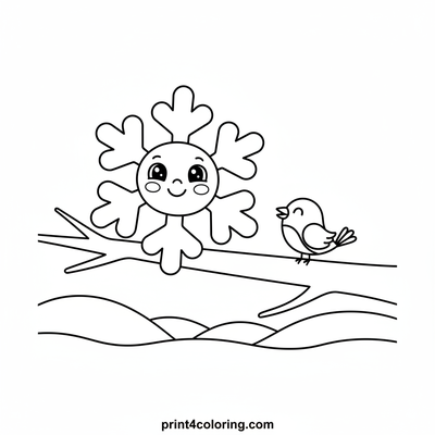 Snowflake's Cozy Winter Watch - free printable coloring page