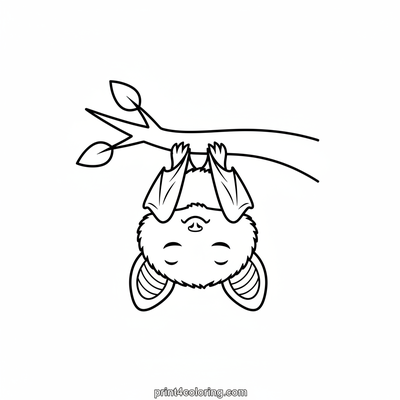Sweet Dreams, Little Bat - free printable coloring page