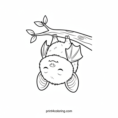 Snuggly Baby Bat Nap - free printable coloring page