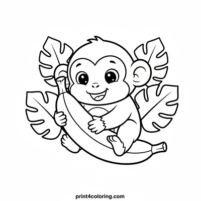 Sweet Baby Monkey's Banana Hug